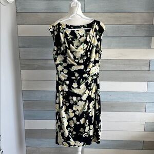 Ralph Lauren Black Floral Midi Dress